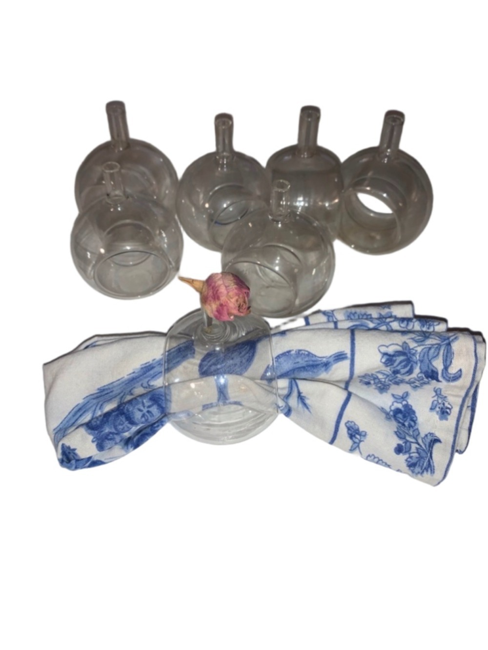Unbranded Clear Glass Bud Vase napkin rings One Size